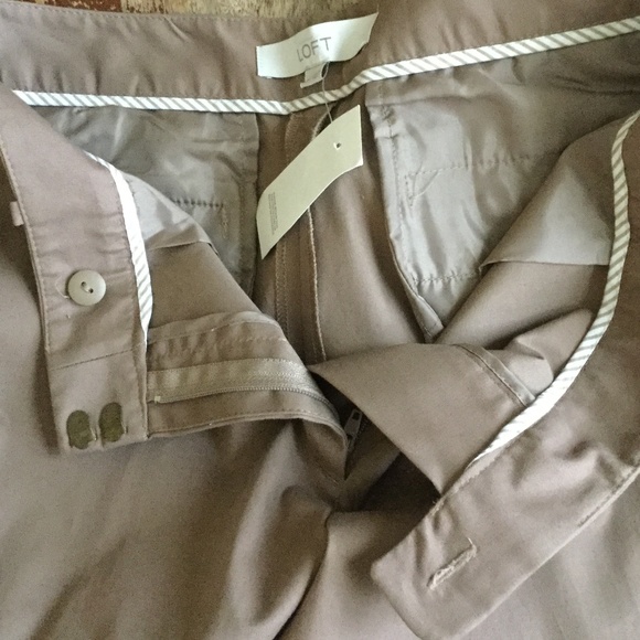 NWT LOFT Khaki Tan Dress Pants Trousers Stretch Cotton Blend - Sz 6 - Picture 6 of 11
